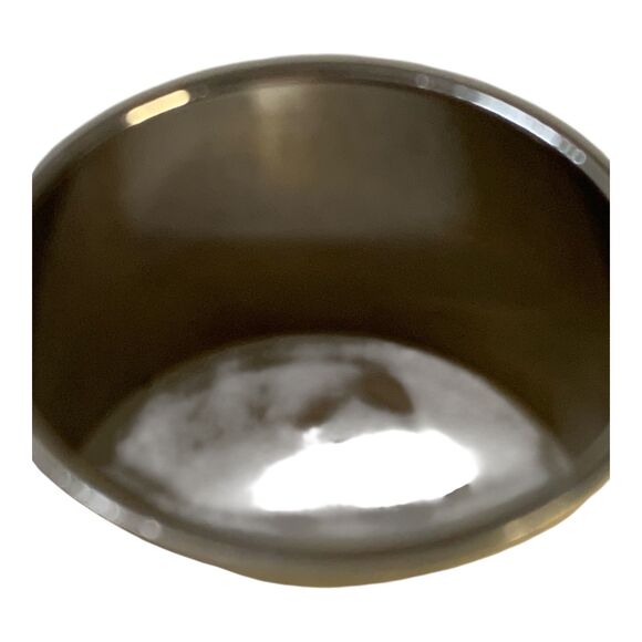 Set of 4 CRATE & BARREL Enamel NAPKIN RINGS 1.5" Silver with Gold Swirl Design - Picture 7 of 8
